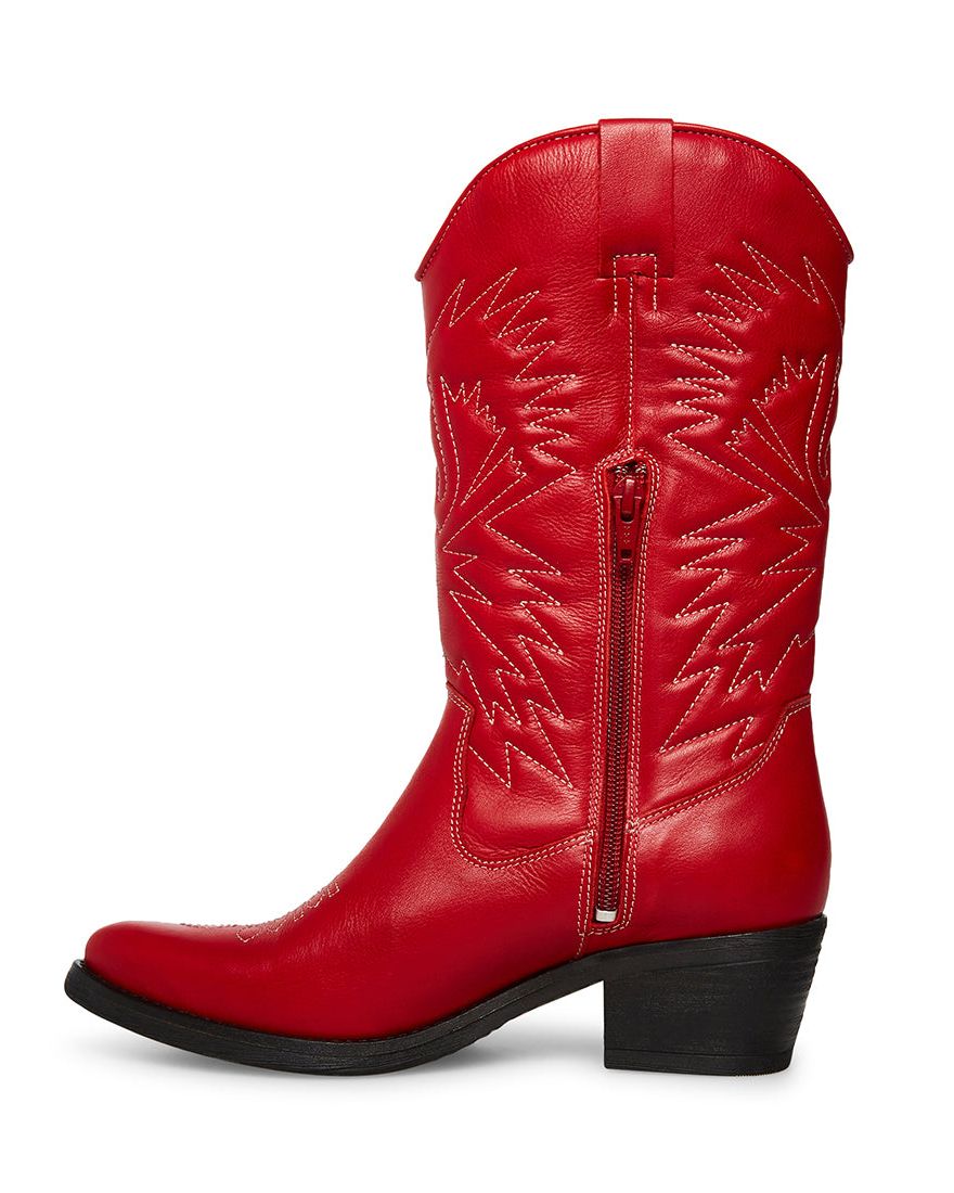 Steve Madden Red Leather Boots 
