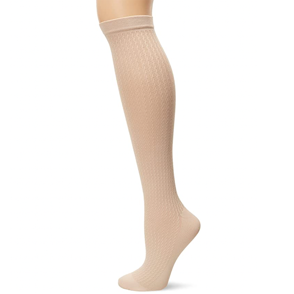  Zipper Compression Socks for Women and Men Closed Toe 20-30  mmhg Medical Zippered Compression Socks with Zip Guard for Skin Protection  - Large, Beige : Health & Household