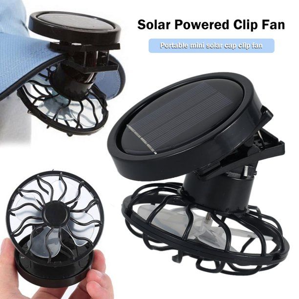 Hot Clip On Solar Cell Fan Sun Power Energy Panel Cooling Summer Cooler US 