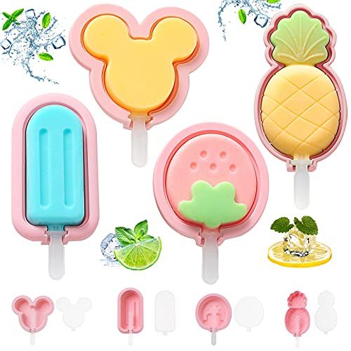Tovolo Modern Pop Molds Popsicle Making Tray with Six Sticks for Mess-Free  Frozen Treats, Candy Apple Red, Set of 6