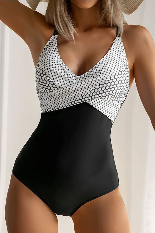 Front-Cross One-Piece Swimsuit