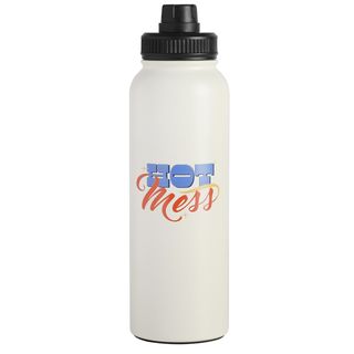 Hot Mess White 38 ounce stainless steel water bottle