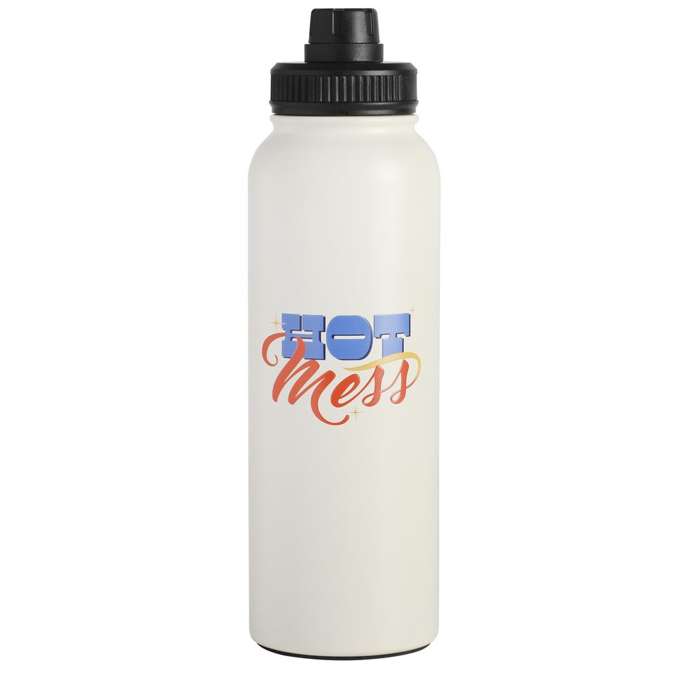 Hot Mess White 38-ounce Stainless Steel Hydration Bottle