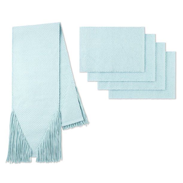 Fringe Table Runner and 4 Piece Placemat Set