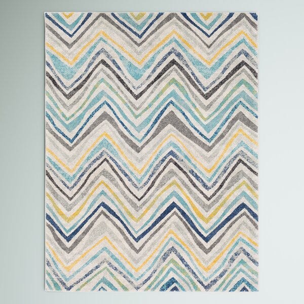 Colorful Chevron Area Rug 