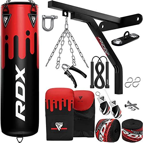 Custom Made Unfilled Heavy Punching Bag 4 5 and 6 Feet for Boxing MMA Muay Thai Kickboxing Fitness Training Black White Red Blue
