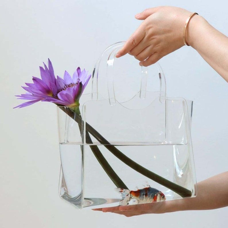 Plastic bag shop vase