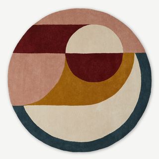 Bascome Round Hand-Tufted Wool Rug, 200 cm silent, Multi