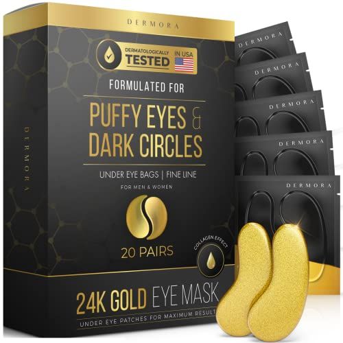 24K Gold Eye Mask– 20 Pairs - Puffy Eyes and Dark Circles 