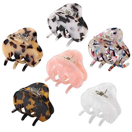 Hair Claw Clips for Women Girls, 6 Pack Tortoise Barrettes 