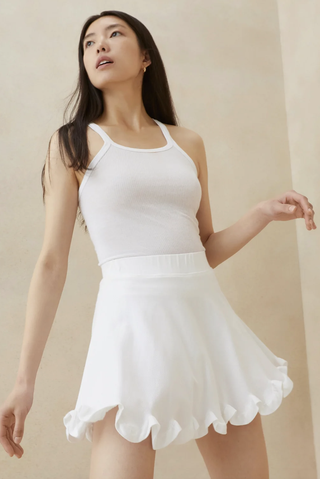 Arabella White Ruffled Tennis Skirt