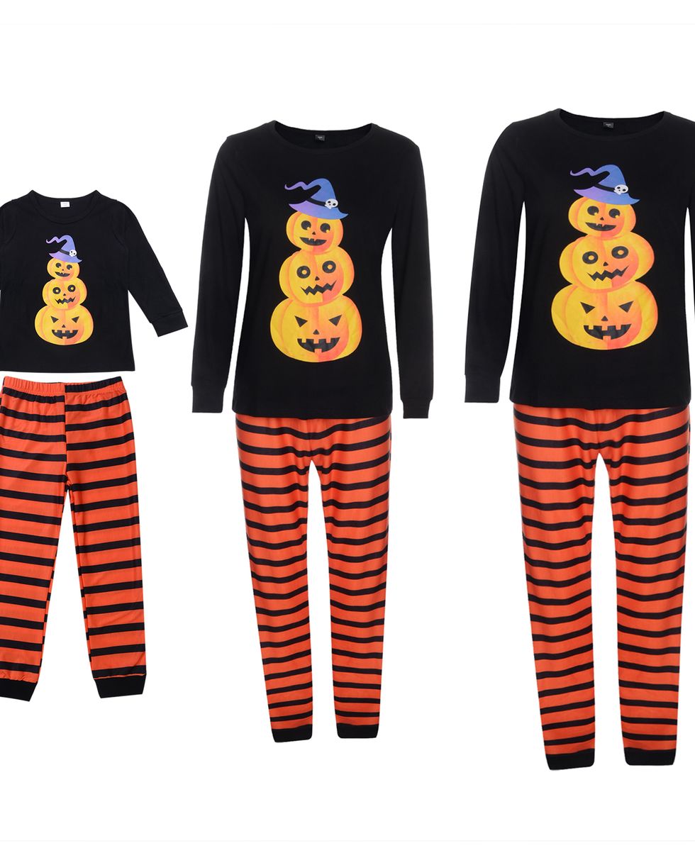 Family Halloween Pajamas Set Pumpkin Print 