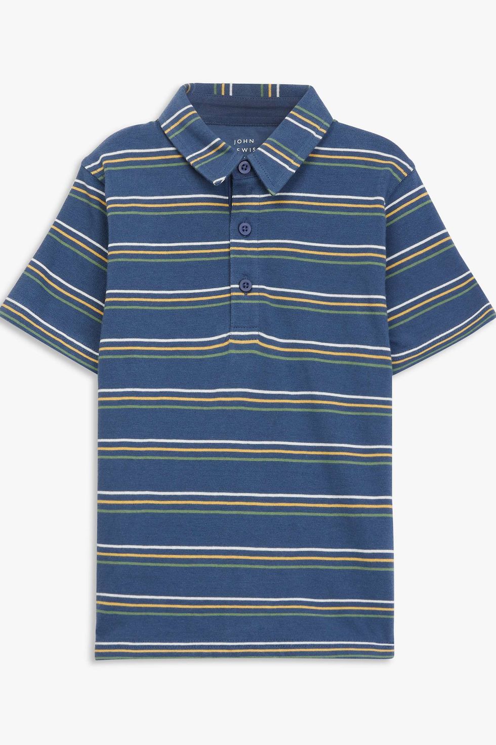 Kids' Two Tone Fine Stripe Polo Shirt, Navy