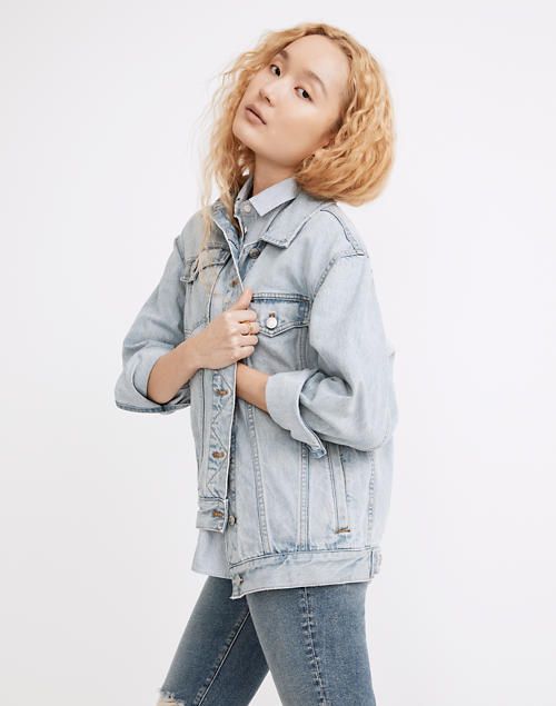 Oversized trucker denim jacket sale