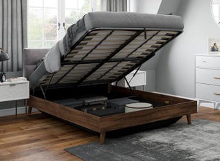 Florence Velvet-Finish Shadow Ottoman Bed Frame