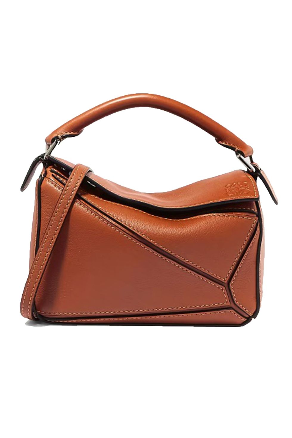 The leather handbag 