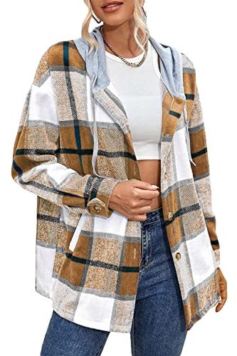 PASLTER Hooded Flannel Jacket 