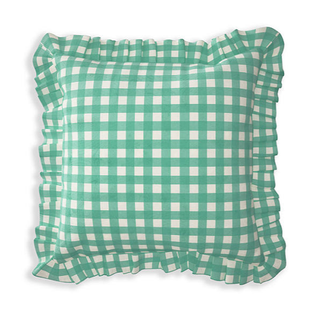 Gingham Print Garden Cushion