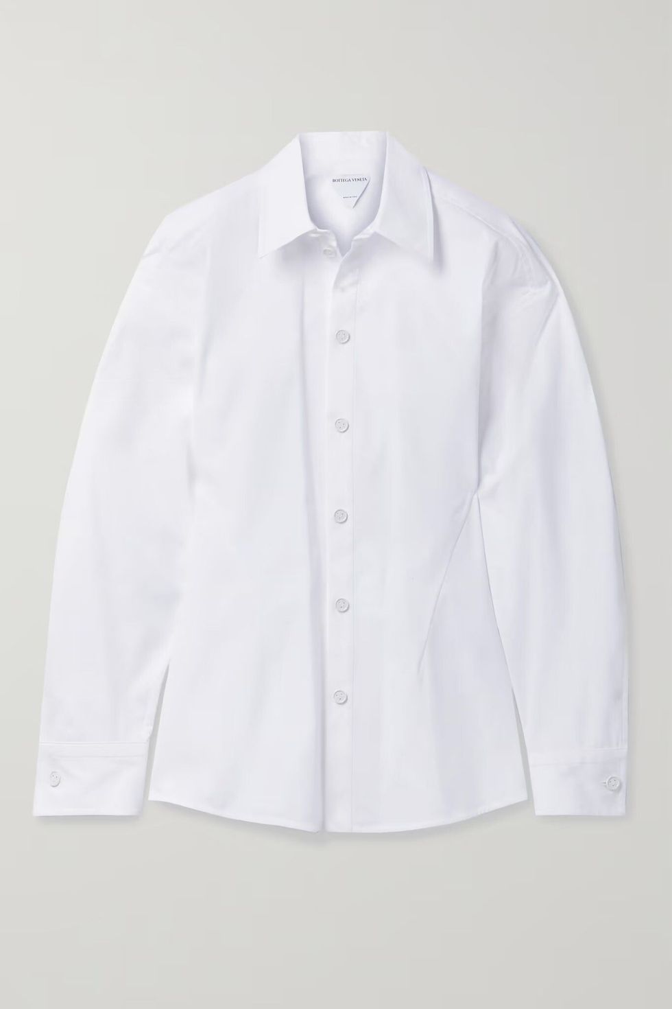夏天寬鬆襯衫推薦：Bottega Veneta白色襯衫