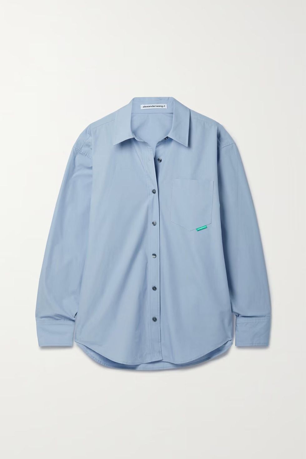 夏天寬鬆襯衫推薦：Alexanderwang.t藍色棉質襯衫