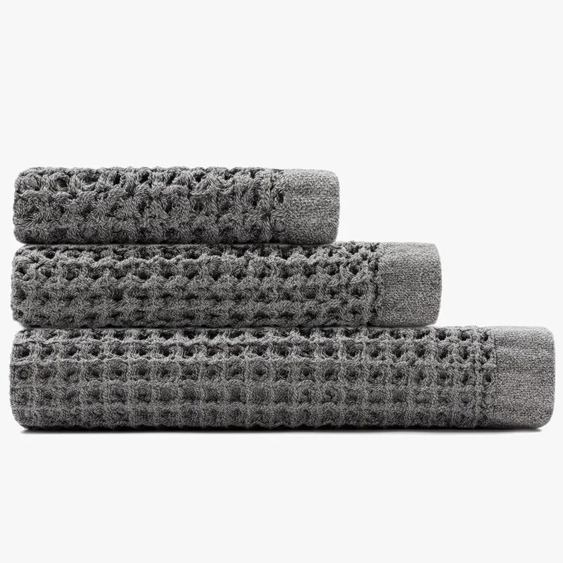 100% Supima Cotton Nutrl HomeWaffle Weave Bath Towel SetAntimicrobial 