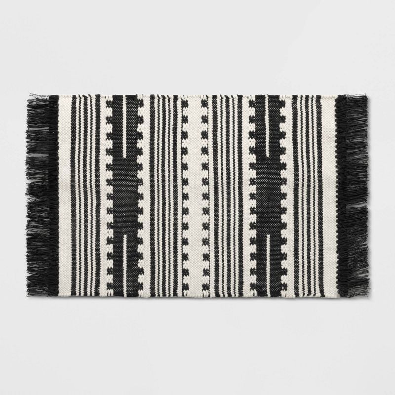 Sylviidae Striped Woven Accent Rug 