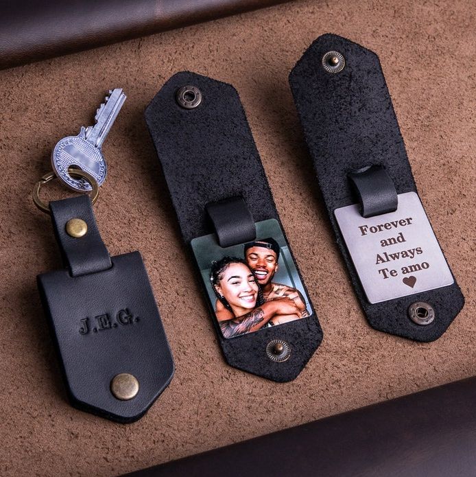 Leather Keychain With Photo
