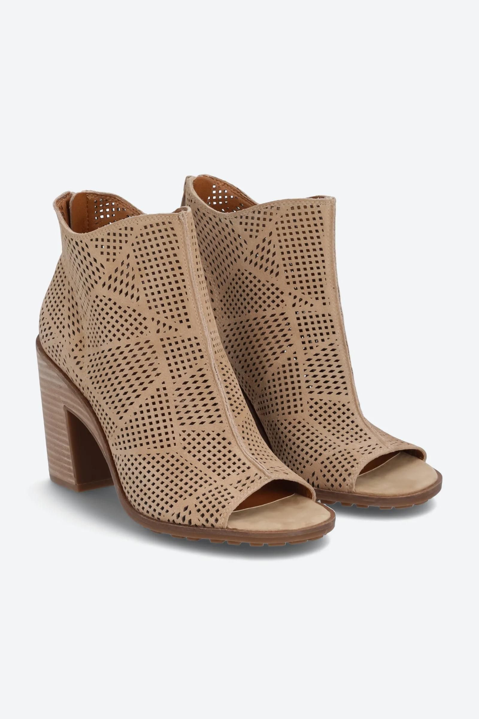 Open toe 2025 suede bootie