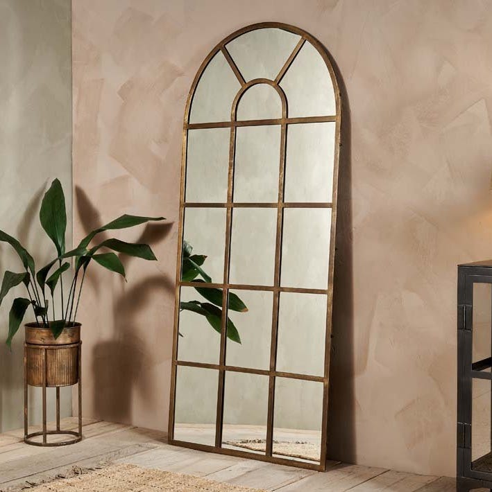 Imoma Iron Full Length Arch Mirror - Brass