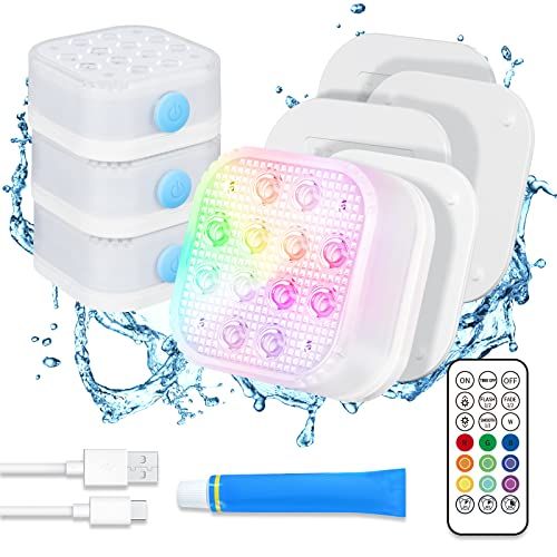 Solar Pool Side Lights 4-Pack, Color Changing Waterproof Light up