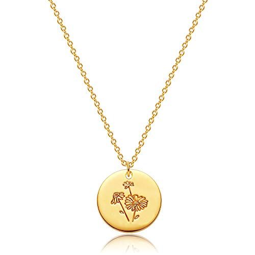 Birth Flower Necklace 18k Gold