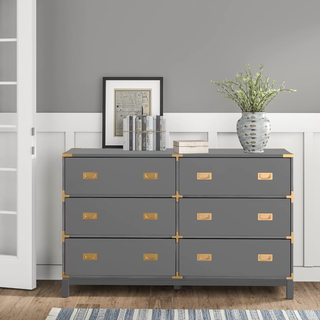 Gray Dania 6-Drawer Dresser
