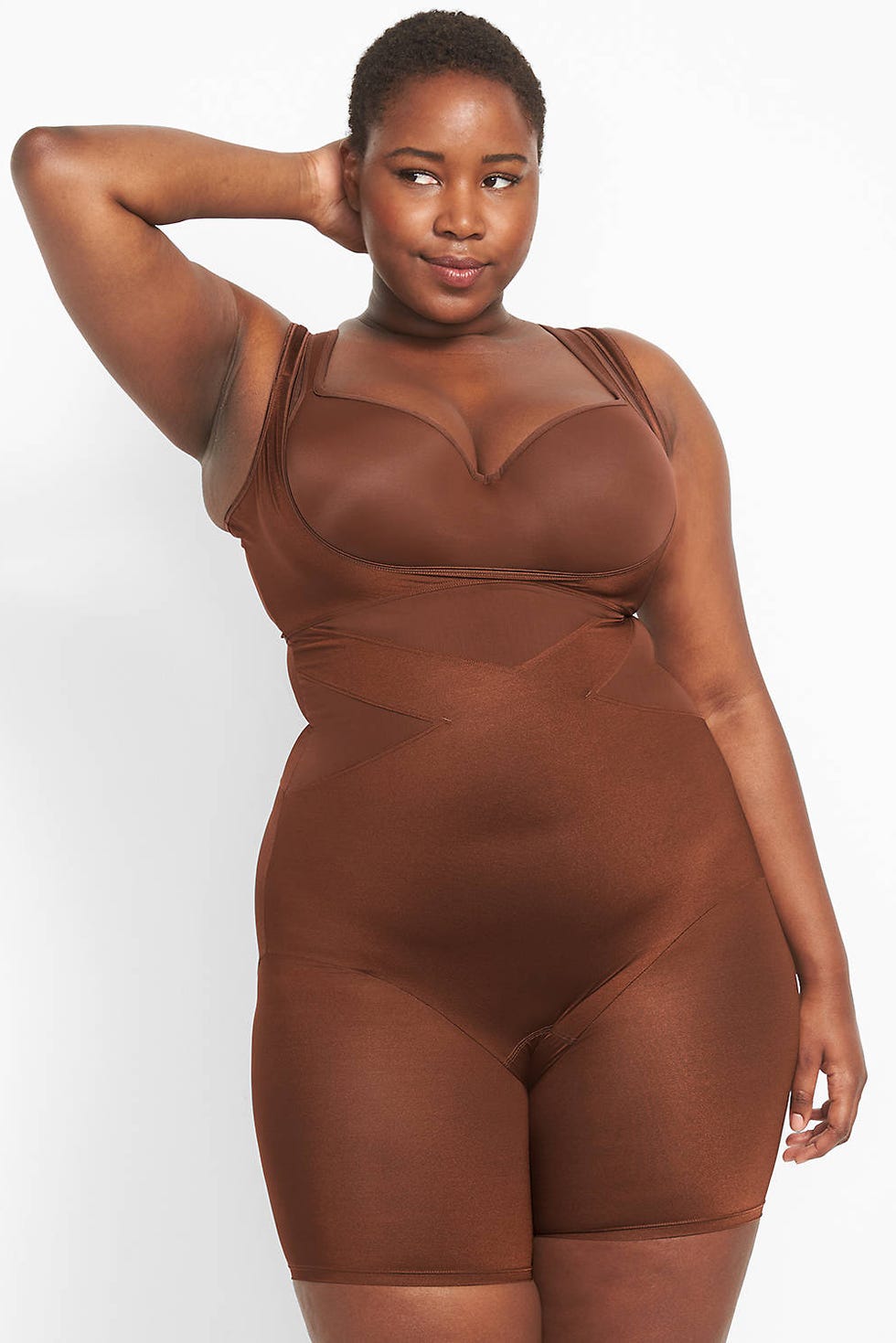 Plus Size Tummy Control Thigh Slimmer Shapewear Bodysuit