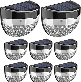 8 Pack Solar LED Fence Garden Lights 