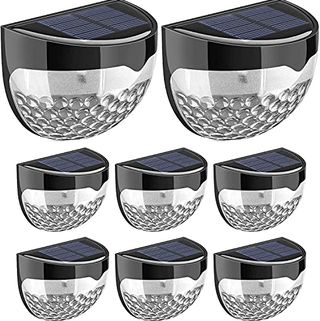 Sada 8 solárních LED plotových zahradních světel 