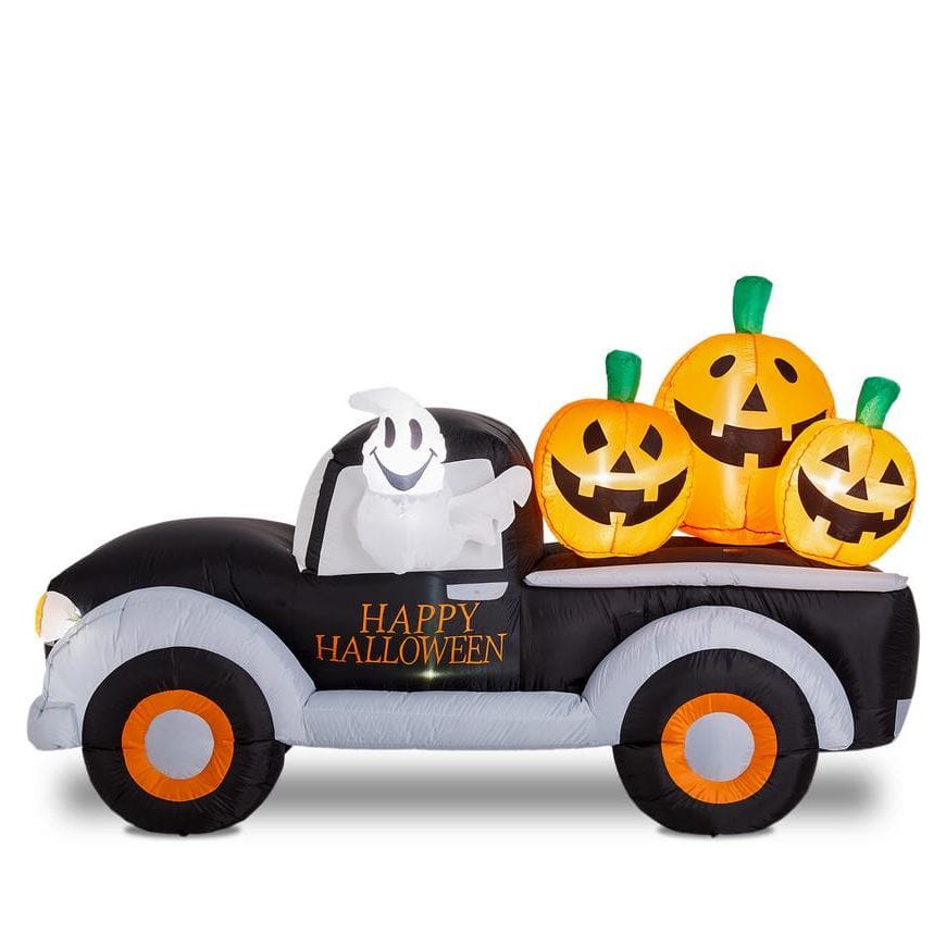 Truck with Jack-O'-Lanterns Inflatable 
