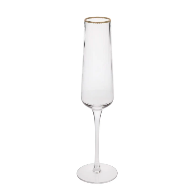 Textured Gold Detail Champagne Flute