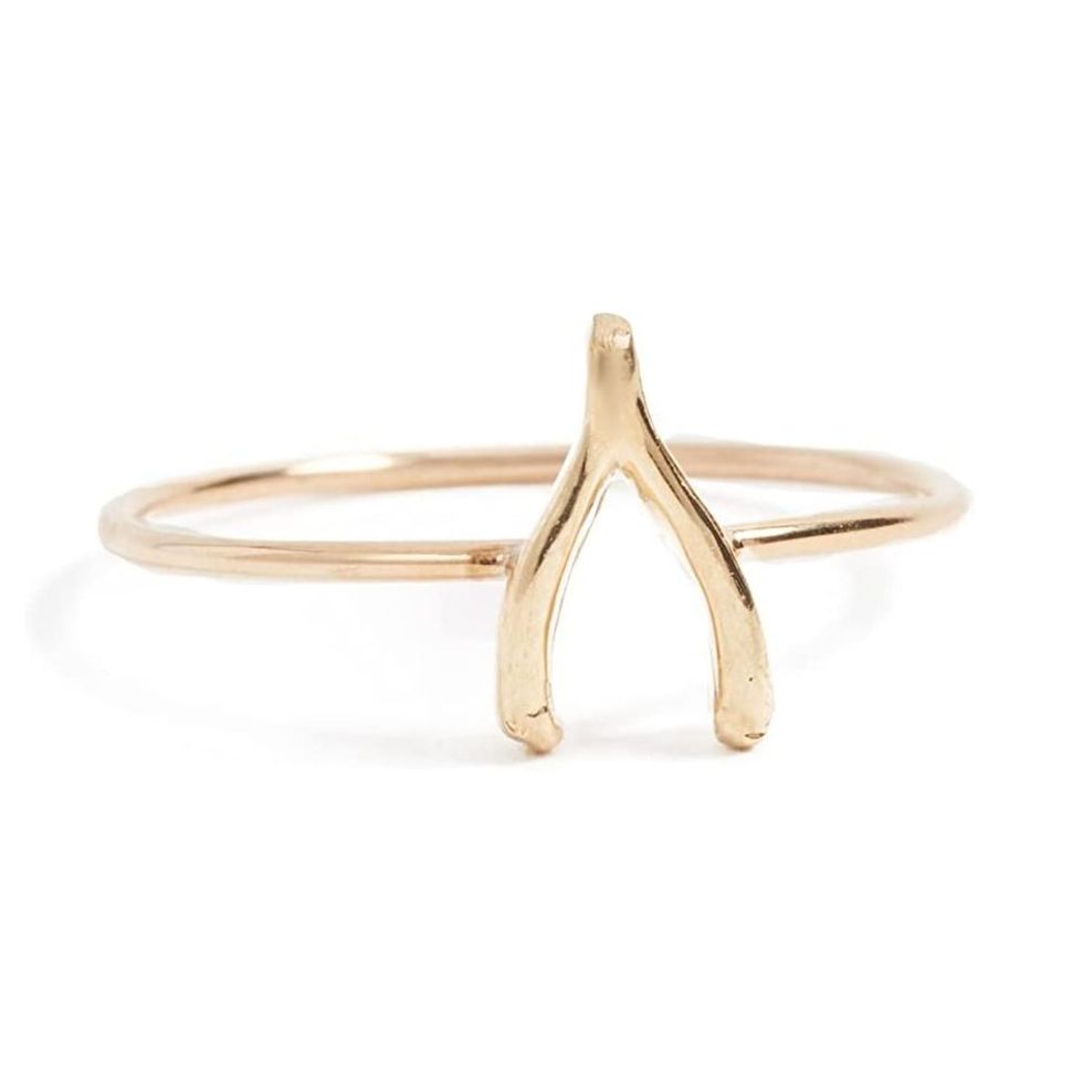 18k Gold Mini Wishbone Ring