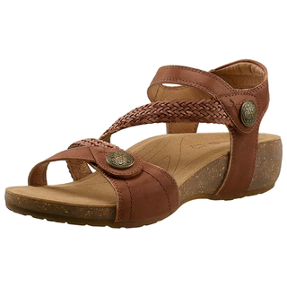 Open Toe Ankle Strap Wedge Sandals with Cork Footbed 