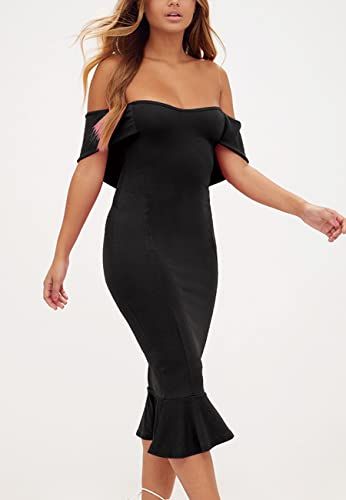 Amazon.com: Womens Long Sleeve Dresses Casual Solid V Neck Slim Fit Slit Elegant  Cocktail Dresses Sexy Plus Size Wrap Dresses Black : Clothing, Shoes &  Jewelry