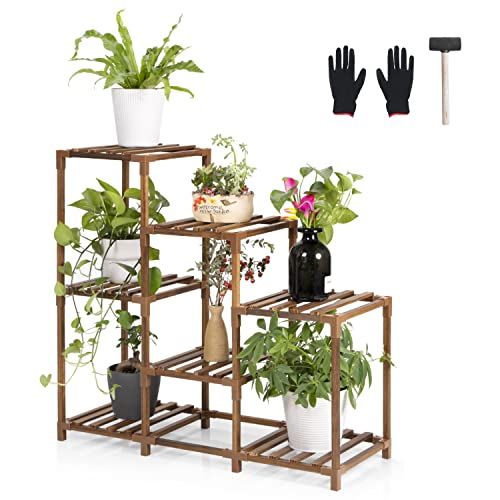 Wooden Indoor/Outdoor 7-Tier Plant Shelf 