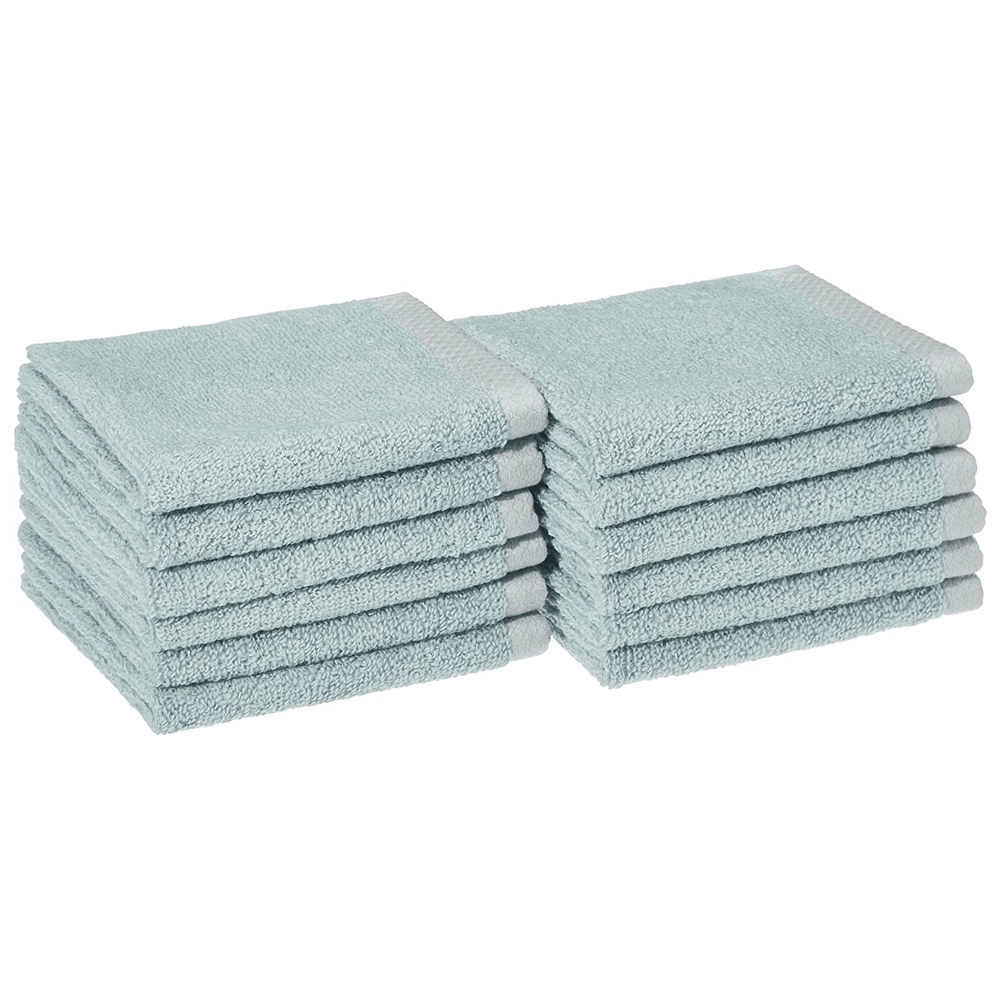 Amazon Basics Quick-Dry Washcloth, 12-Pack