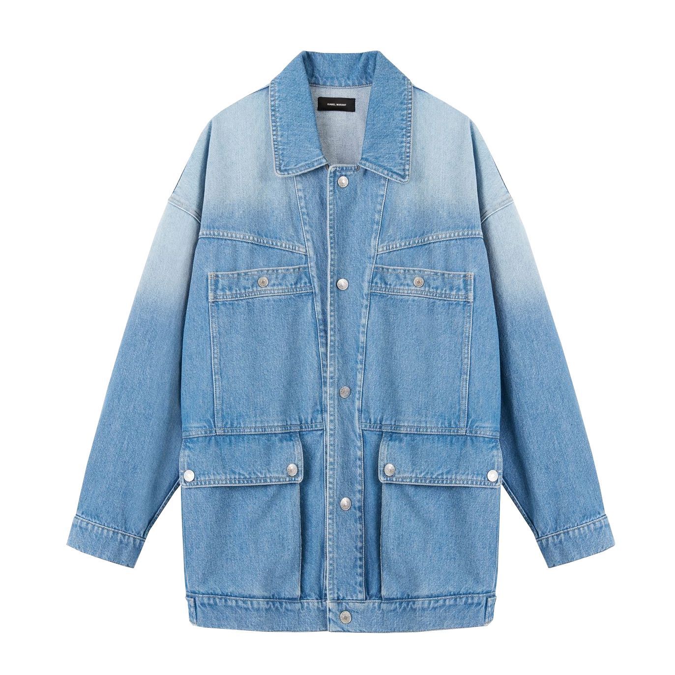 oversized green denim jacket