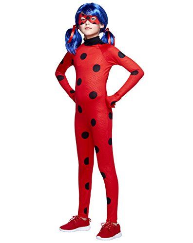 Girls Kids Childs Ladybug Tights Red/Black Spot Fancy Dress Costume Outfit 7-10 