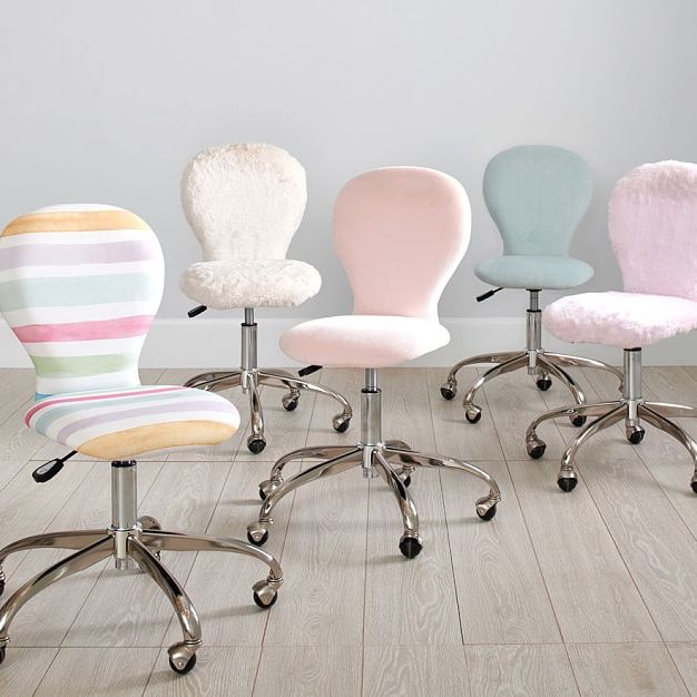 Round Upholstered Desk Chair