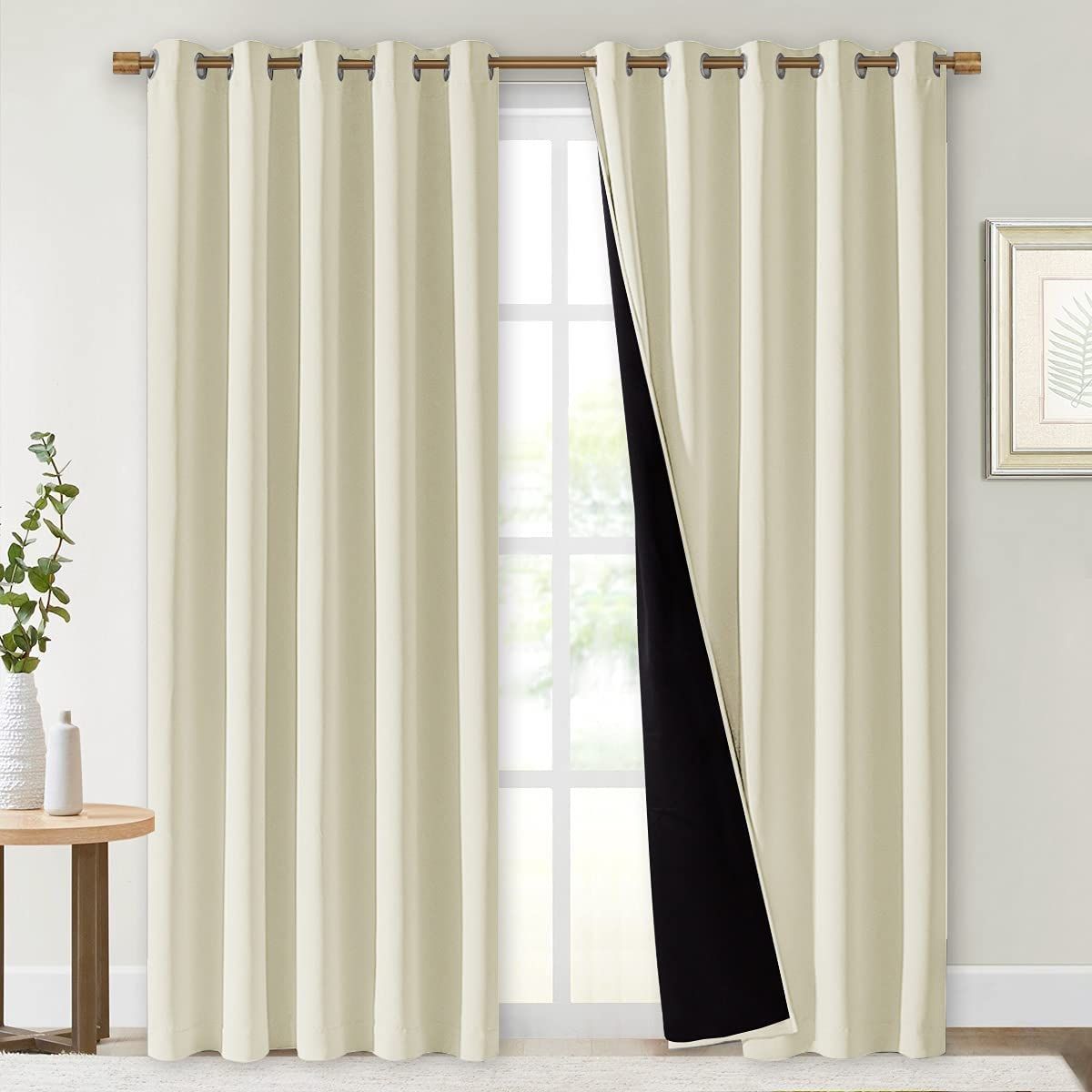Ring Top Thermal Insulated Blackout Window Short Curtain For Bedroom Kitchen US 