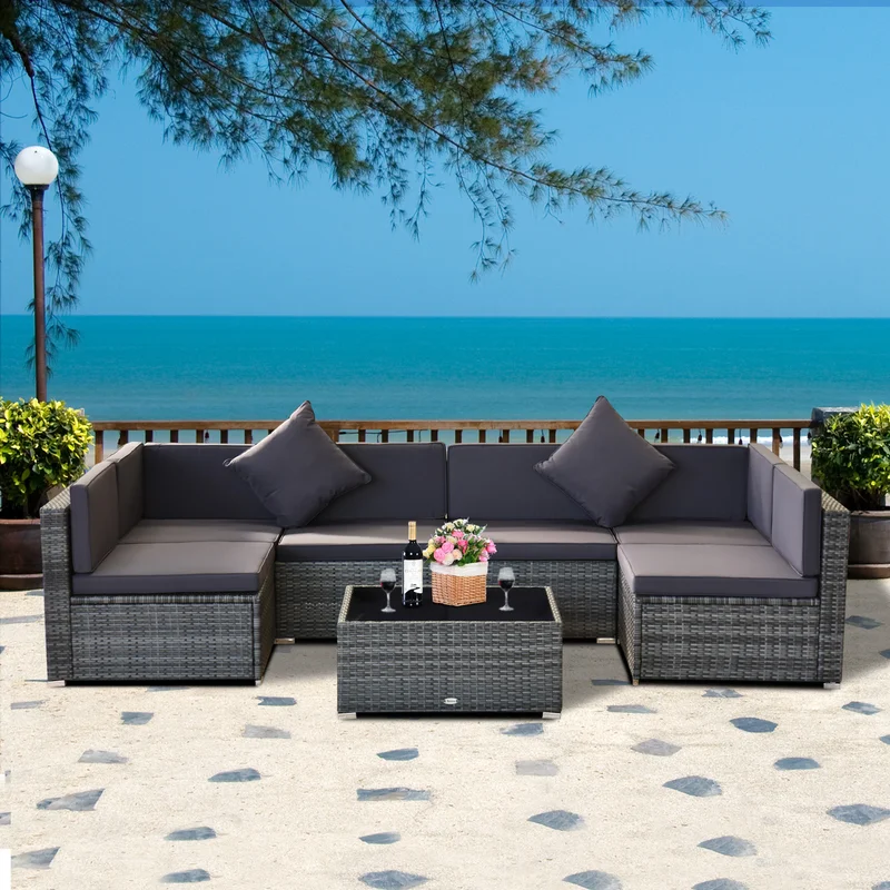 Wicker Outdoor Seating Group with Cushions