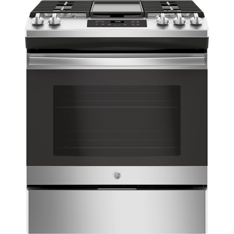 Stainless Steel 30" Slide-in Gas Range with Griddle