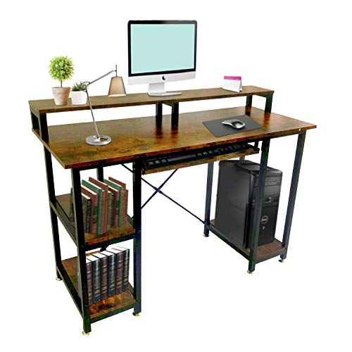 Computer Desk with Storage Shelves