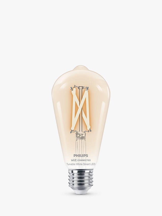Philips Smart LED 7W ST64 E27 Dimmable Warm-to-Cool Standard Bulb with WiZ Connected and Bluetooth, Clear